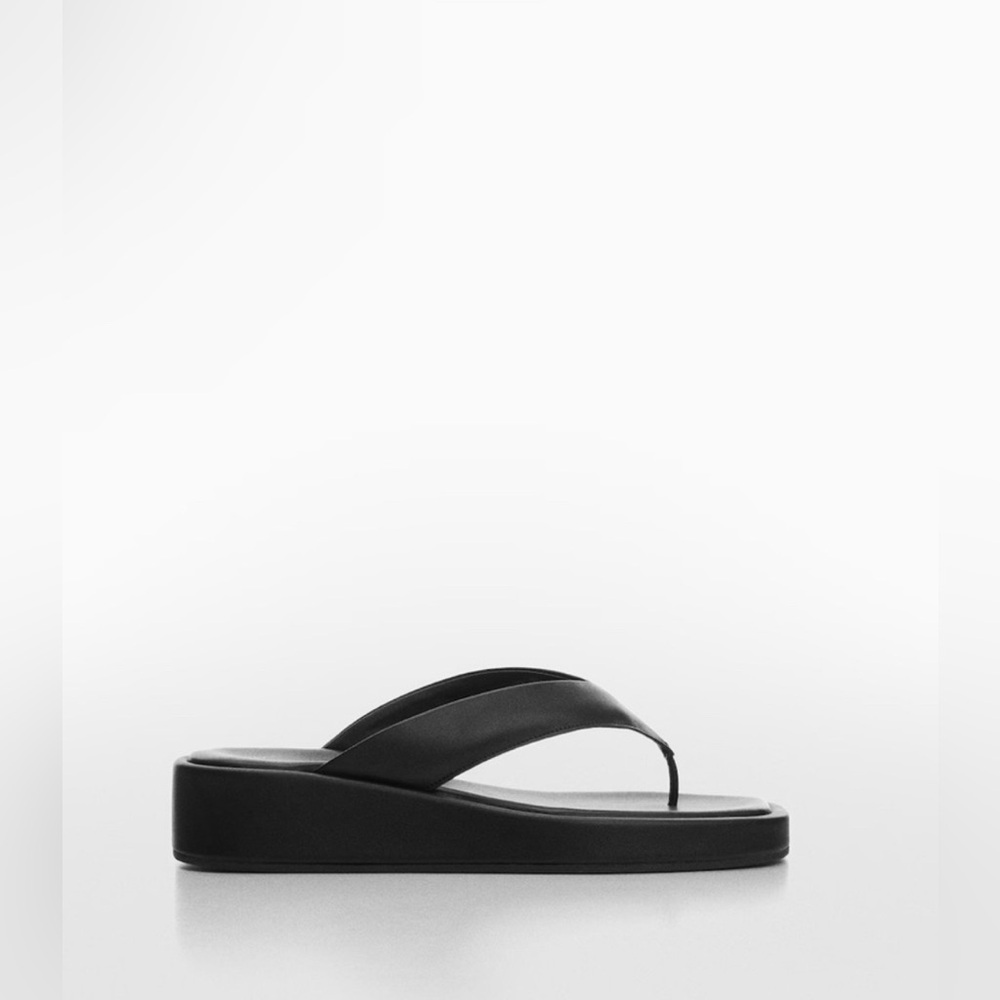 Mango Platform Leather Sandal